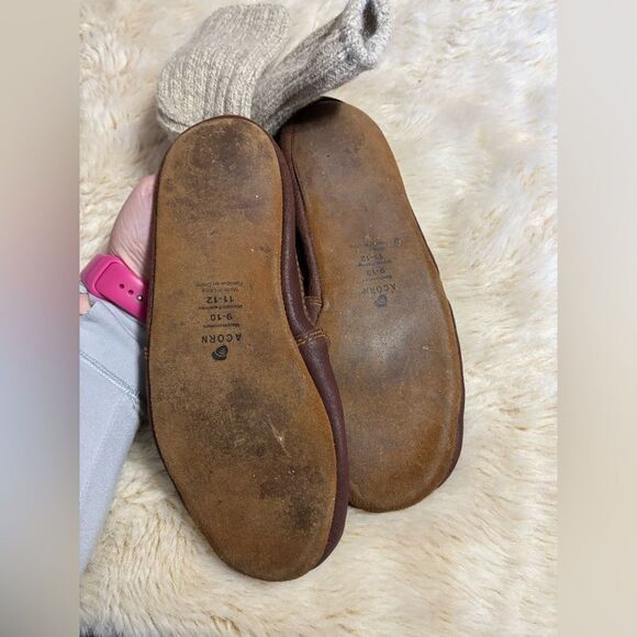 Women’s Acorn Leather Bottom Knit Slippers size 11/12 - Picture 4 of 5